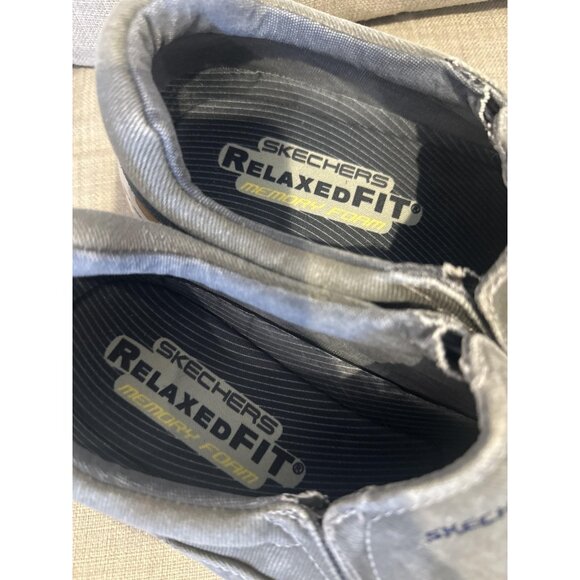 Skechers Shoes Mens Size 13 Gray Blue Relaxed Fit Memory Foam Slip On Comfort - Picture 5 of 9